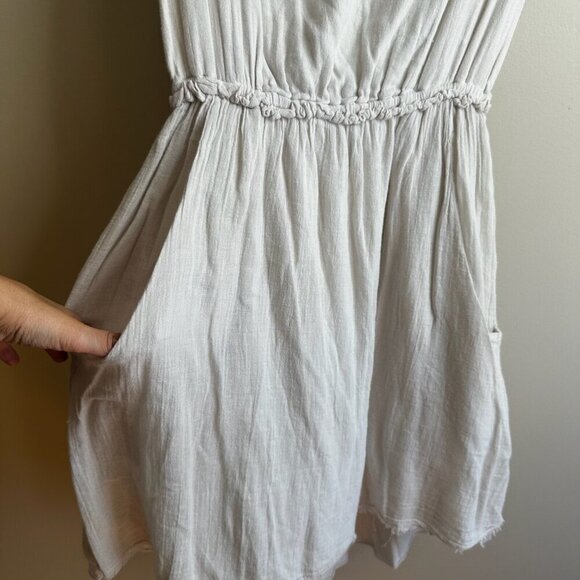 Velvet By Graham & Spencer Dress Womens Sz S Ivory Gauze Pockets Boho Prairie - Picture 4 of 11